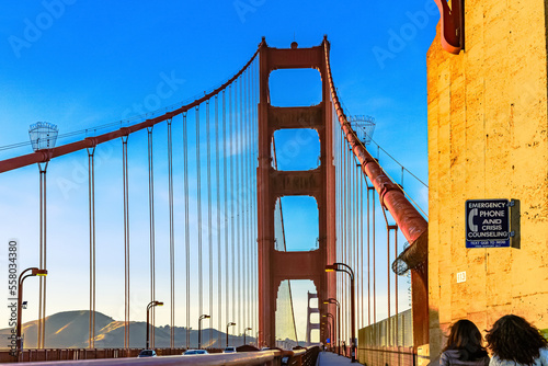 Fototapeta Naklejka Na Ścianę i Meble -  Closeup of Golden Gate Bridge in San Francisco California
