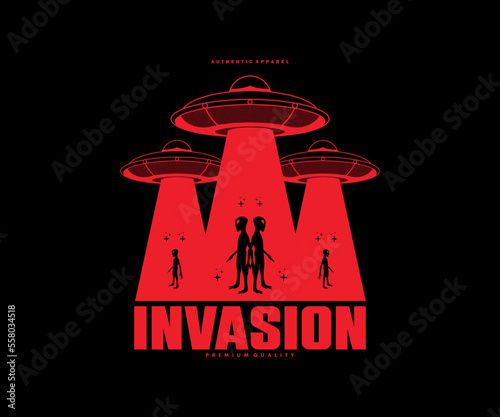 ufo t shirt design, vector graphic, typographic poster or tshirts street wear and Urban style