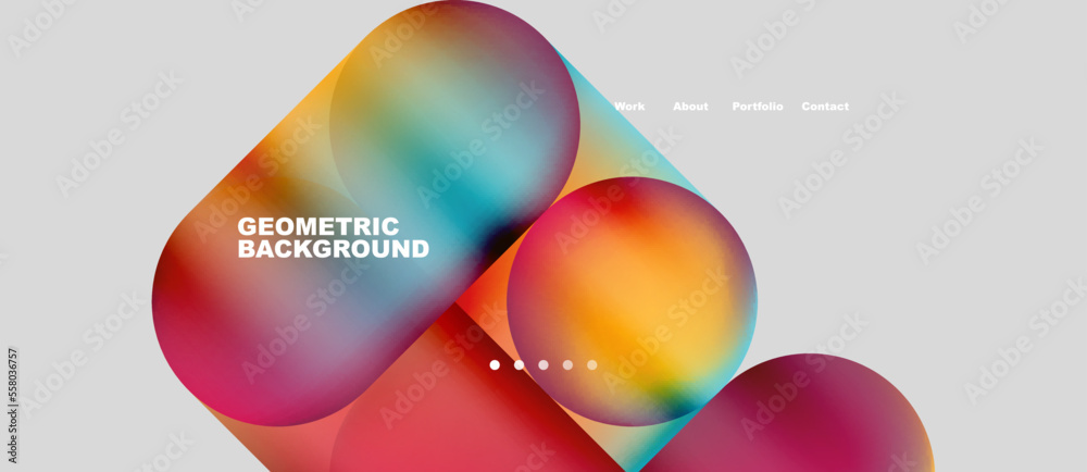 Abstract circles and round shapes landing page background. Vector Illustration For Wallpaper, Banner, Background, Card, Book Illustration, landing page. Pattern design concept