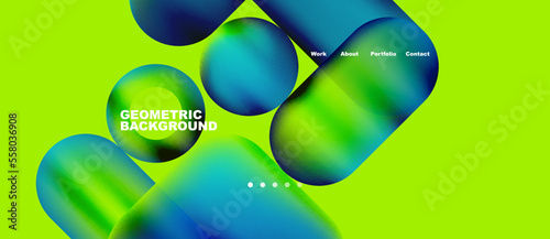 Abstract circles and round shapes landing page background. Vector Illustration For Wallpaper, Banner, Background, Card, Book Illustration, landing page. Pattern design concept