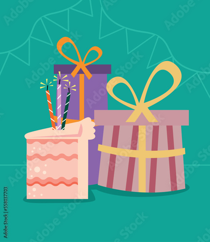 birthday cake with gifts