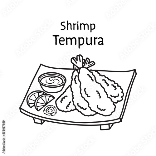 Tempura - japanese food vector illustration.