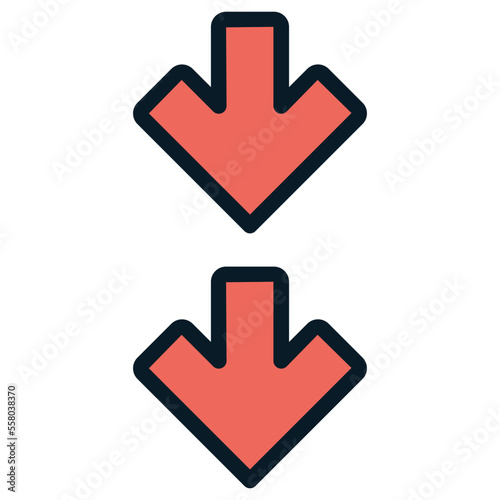 double down red arrows icon
