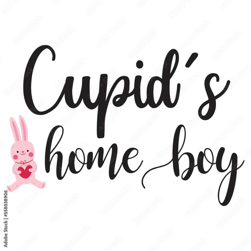 Cupid's home boy Happy Valentine day shirt print template, Valentine Typography design for girls, boys, women, love vibes, valentine gift, loved baby