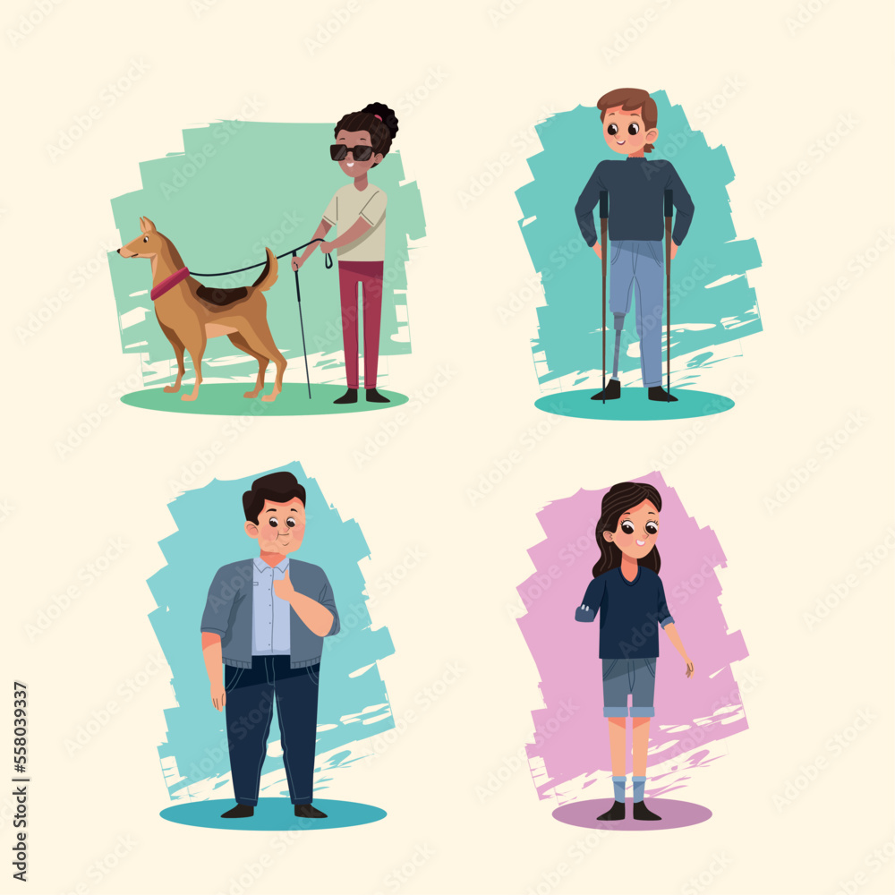 Fototapeta premium disability persons group