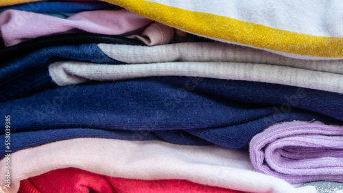 stack of clothes as background