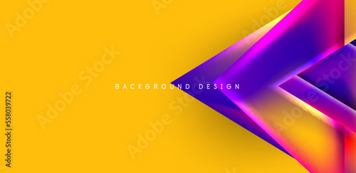 Futuristic triangle vector abstract background with colorful fluid gradients