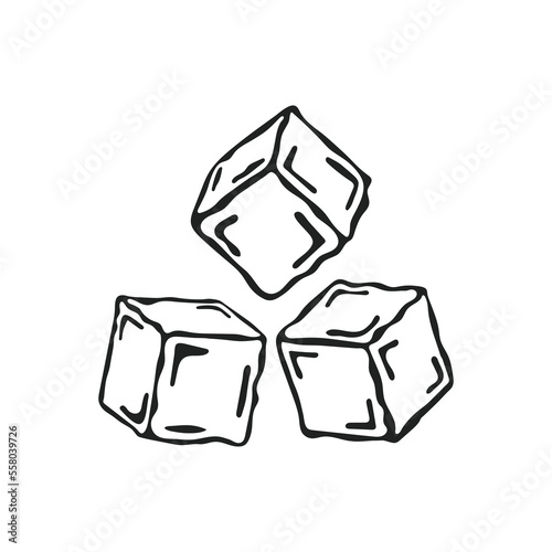 Ice cubes melting on normal temperature icon
