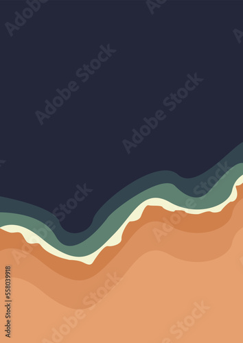 shoreline flat vector template view from above
