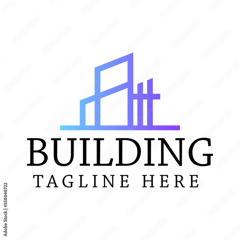 house home logo, real estate logotype, architecture symbol blue rise building icon symbol illustration vector design template	