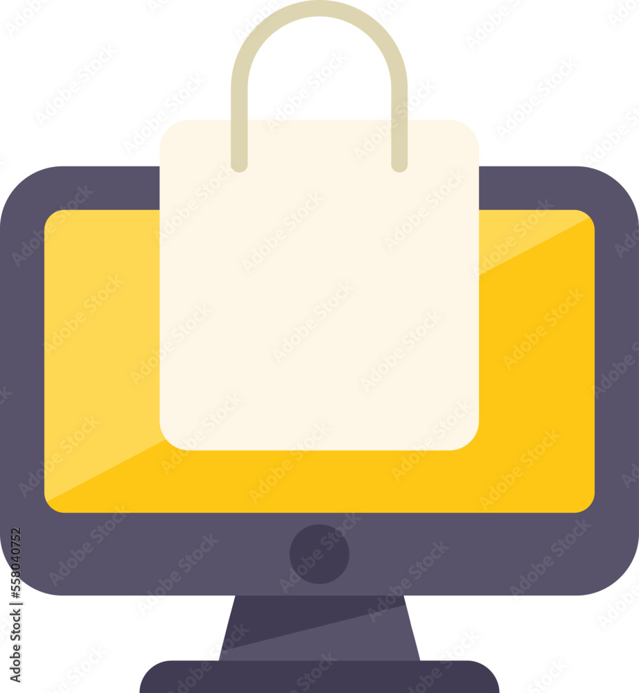 Shop bag icon flat vector. Web store. Internet commerce isolated Shop bag icon flat vector. Web store. Internet commerce isolated