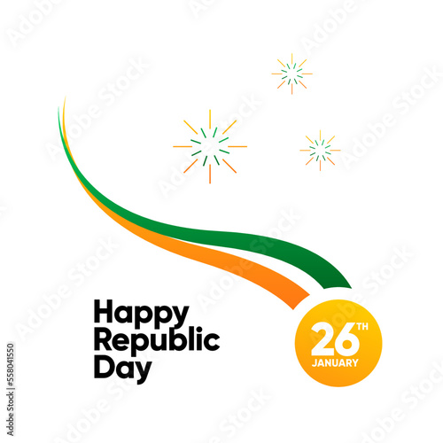Happy Republic Day India logo design template