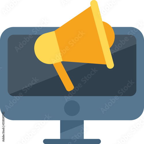 Search target marketing icon flat vector. Online media internet. Website campaign isolated