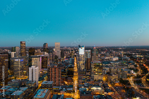 Aerial View of Denver, Colorado at Sunset © Jacob