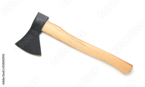 Sharp ax on white background