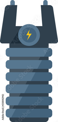 Taser security icon flat vector. Stun police. Gun tazer isolated