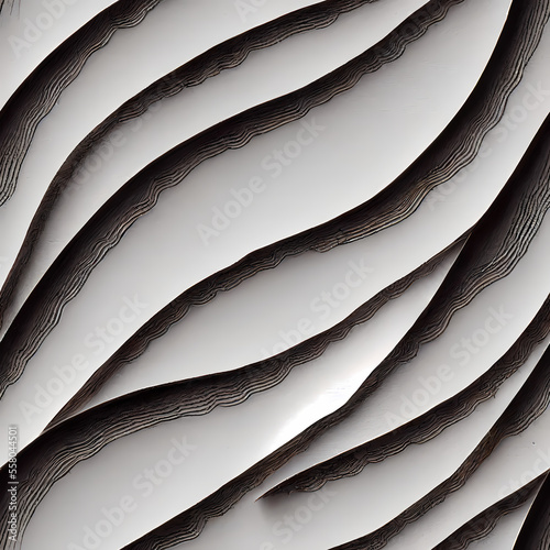 Wavy Black and White Shape Pattern (Seamless Repeating Tiling Pattern) (AI)
