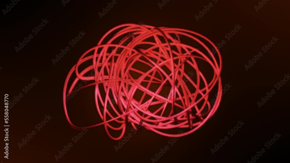 Red presentation intro background animation of abstract circle string nest Red presentation intro background animation of abstract circle string nest