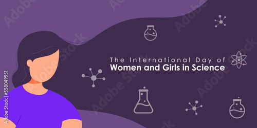 Vector illustration of International Day of Women and Girls in Science 11 February