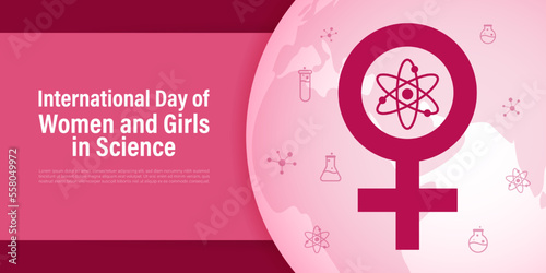 Vector illustration of International Day of Women and Girls in Science 11 February