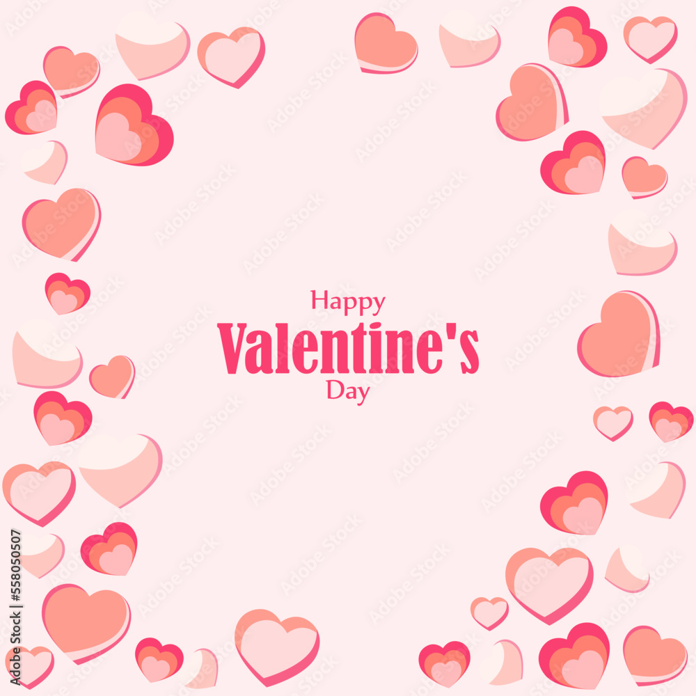 Vector illustration of Happy Valentine's Day concept greeting background