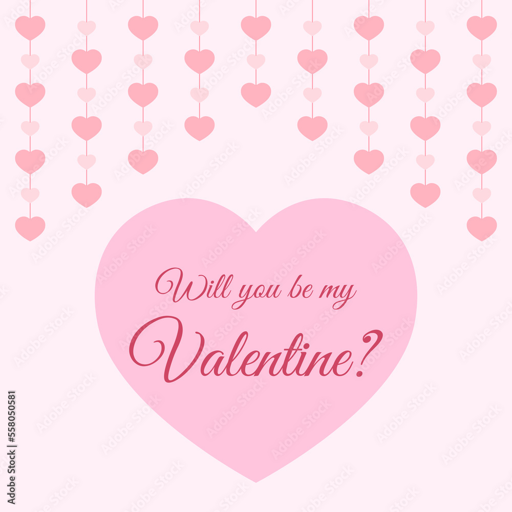 Vector illustration of Happy Valentine's Day concept greeting background