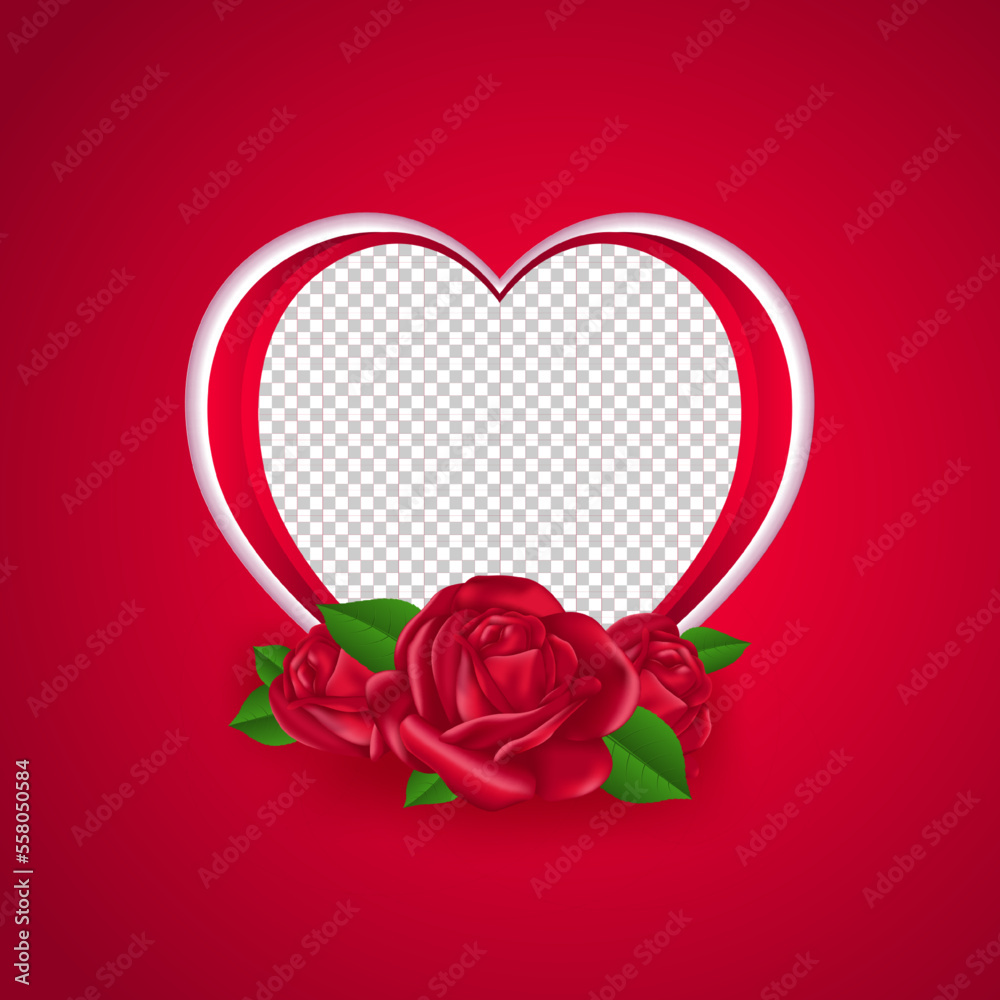 Vector illustration of Happy Valentine's Day Photoframe concept greeting