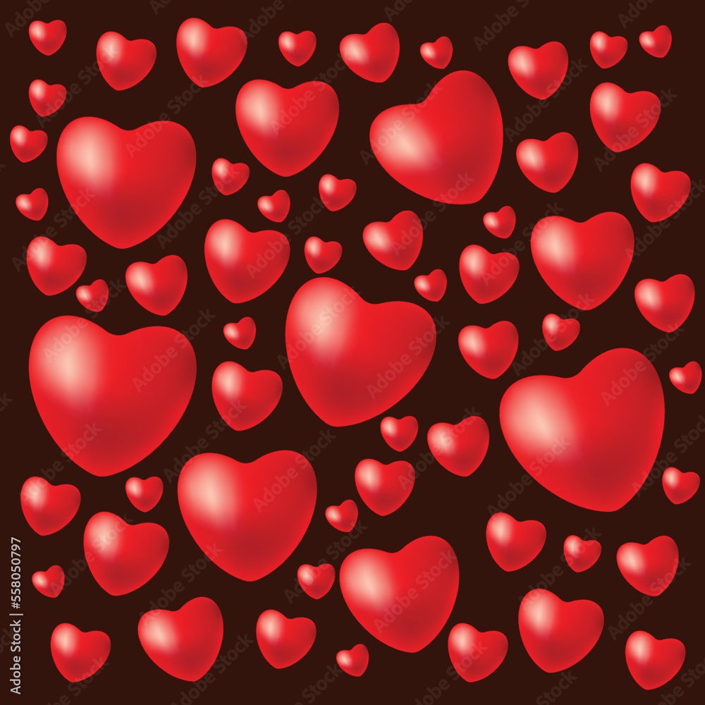 Valentine day red hearts on red background design. Vector illustration. Valentine day red hearts on red background design. Vector illustration.
