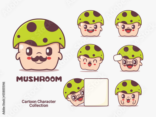Mushroom cartoon character vector illustration