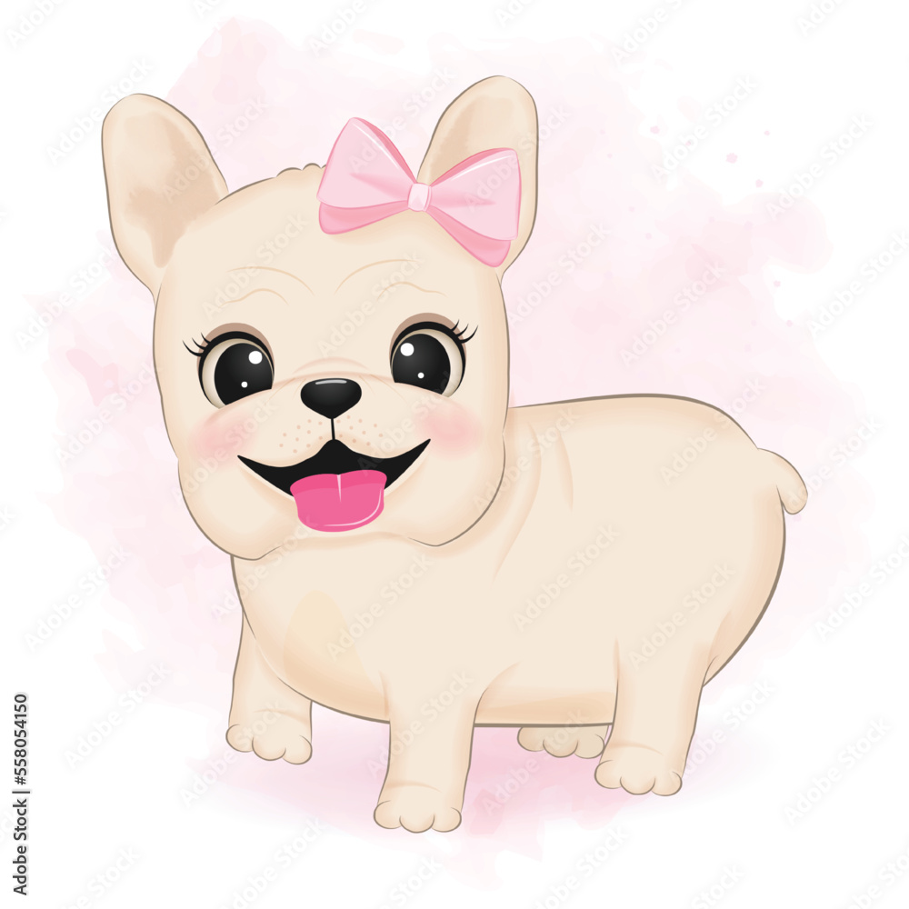 Cute French Bulldog illustration