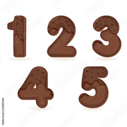 Chocolate Number, font number illustration