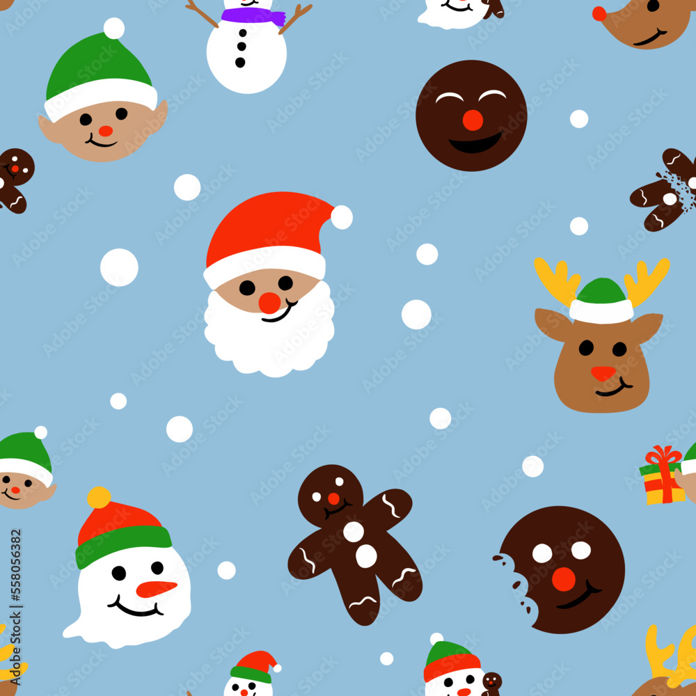Santa and Friends Seamless Pattern Santa and Friends Seamless Pattern