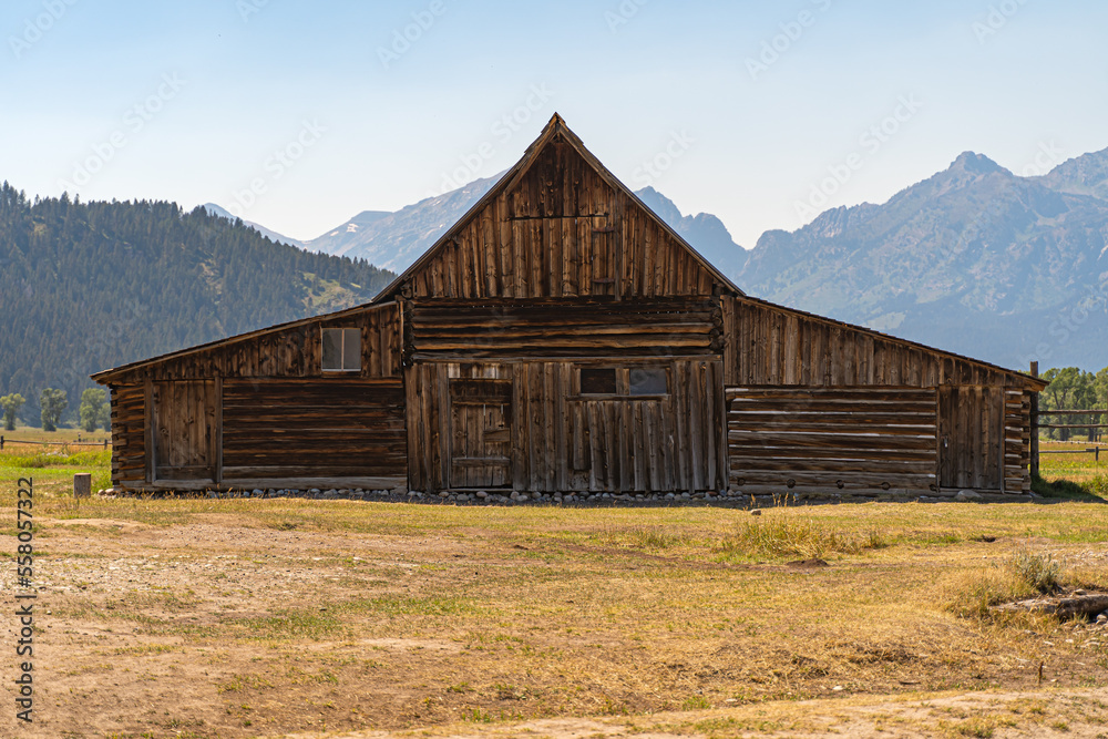 The famous T.A. Moulton Barn on mormon row in Grand Teton national park. 