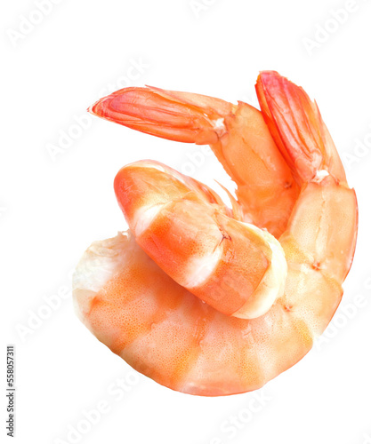 Shrimps on white background isolated