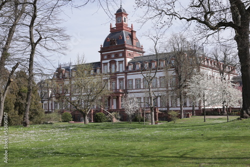 Blick in den Park von Schloss Philippsruhe in Hanau-Kesselstadt	 photo