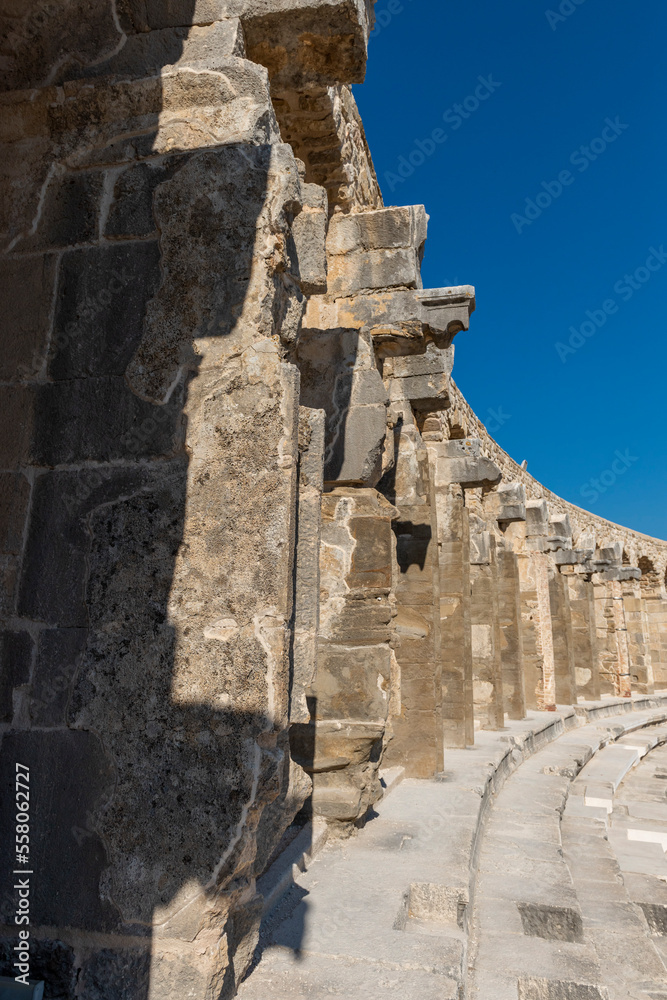 Aspendos ancient theater is located in Antalya province of Turkey.