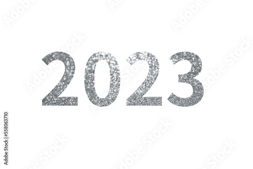 Happy New Year 2023,Silver glitter Sparkle，TRANSPARENTPNG