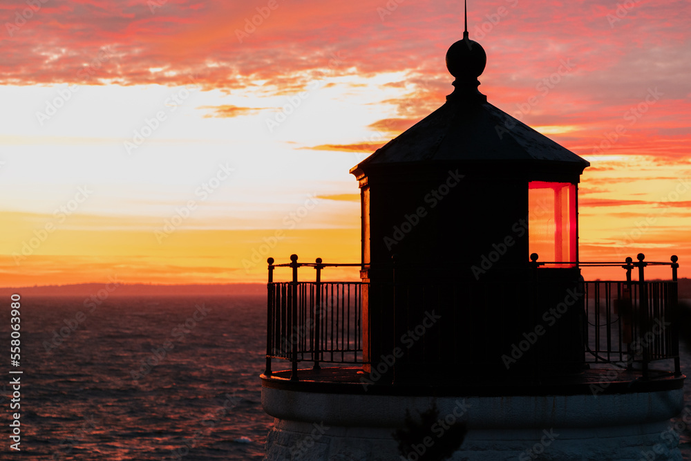 Sunset with a little lighthouse