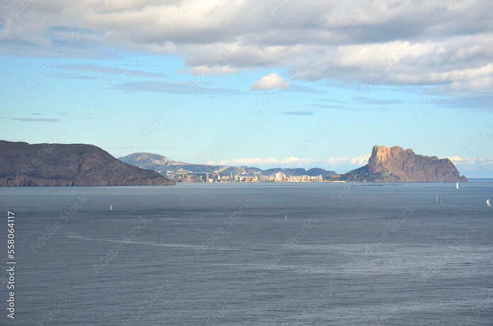 Mediterranean sea in Alicante coast, Spain, between the towns of Albir and Calpe in a sunny day. Mediterranean sea in Alicante coast, Spain, between the towns of Albir and Calpe in a sunny day.