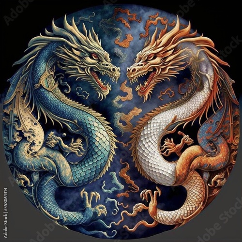 Chinese dragon art - generative AI © Martin