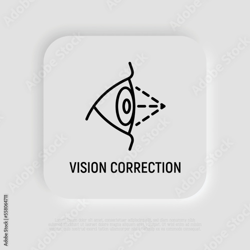 Laser eye surgery flat icon..Ophthalmology. Lasik vision correction. Vector illustration.