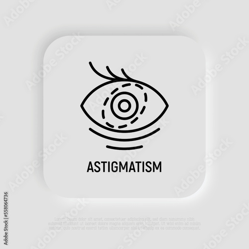 Astigmatism thin line icon. Ophthalmology vector illustration.