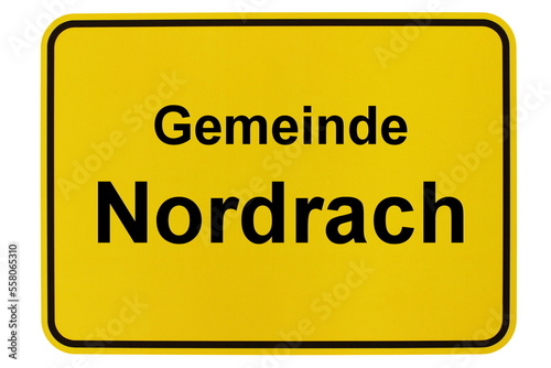Illustration eines Ortsschildes der Gemeinde Nordrach in Baden-Württemberg photo