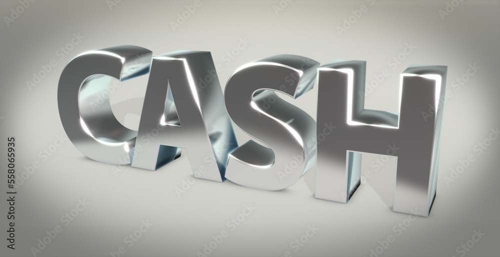 Cash, Kapital, Business, Schrift, 3d, gold