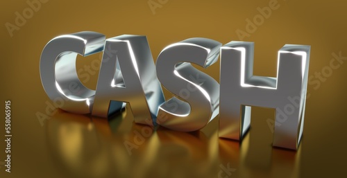 Cash, Kapital, Business, Schrift, 3d, gold