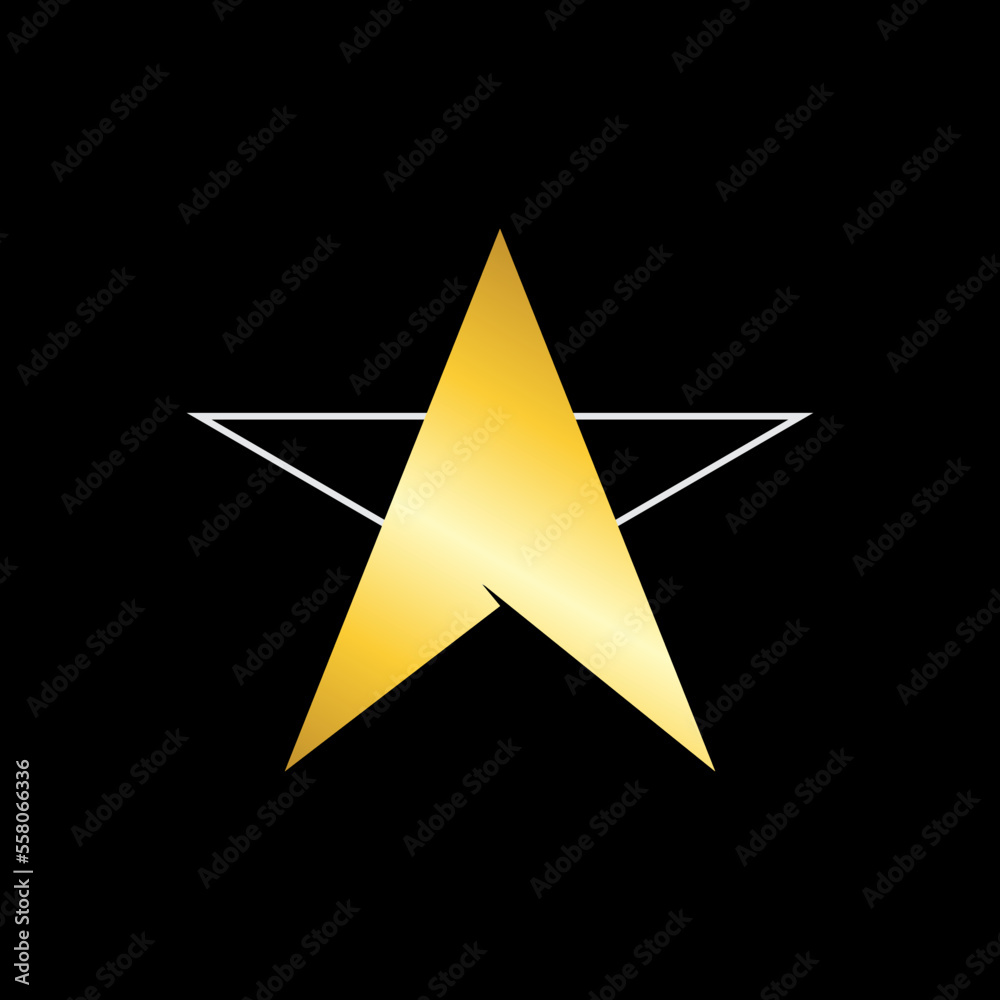 Fototapeta premium shiny golden star, vector logo icon