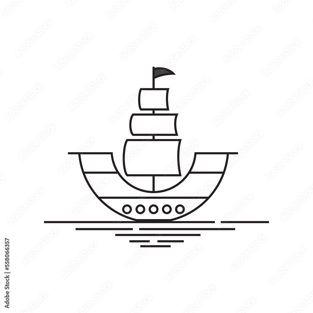 u shaped boat, vector logo icon u shaped boat, vector logo icon