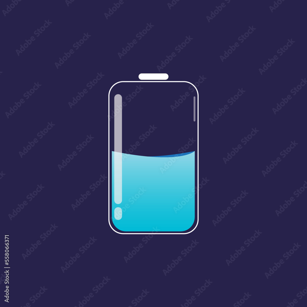 battery indicator glass, vector logo icon battery indicator glass, vector logo icon