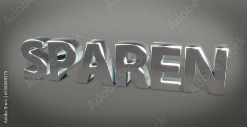 Sparen  Konto  Zeichen  Schrift  3d  gold  silber