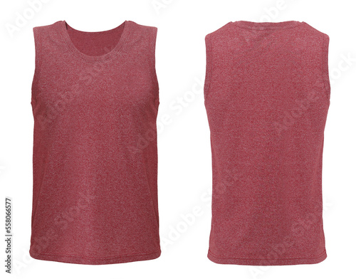 Sleeveless Tank Top, Red, Front and Back